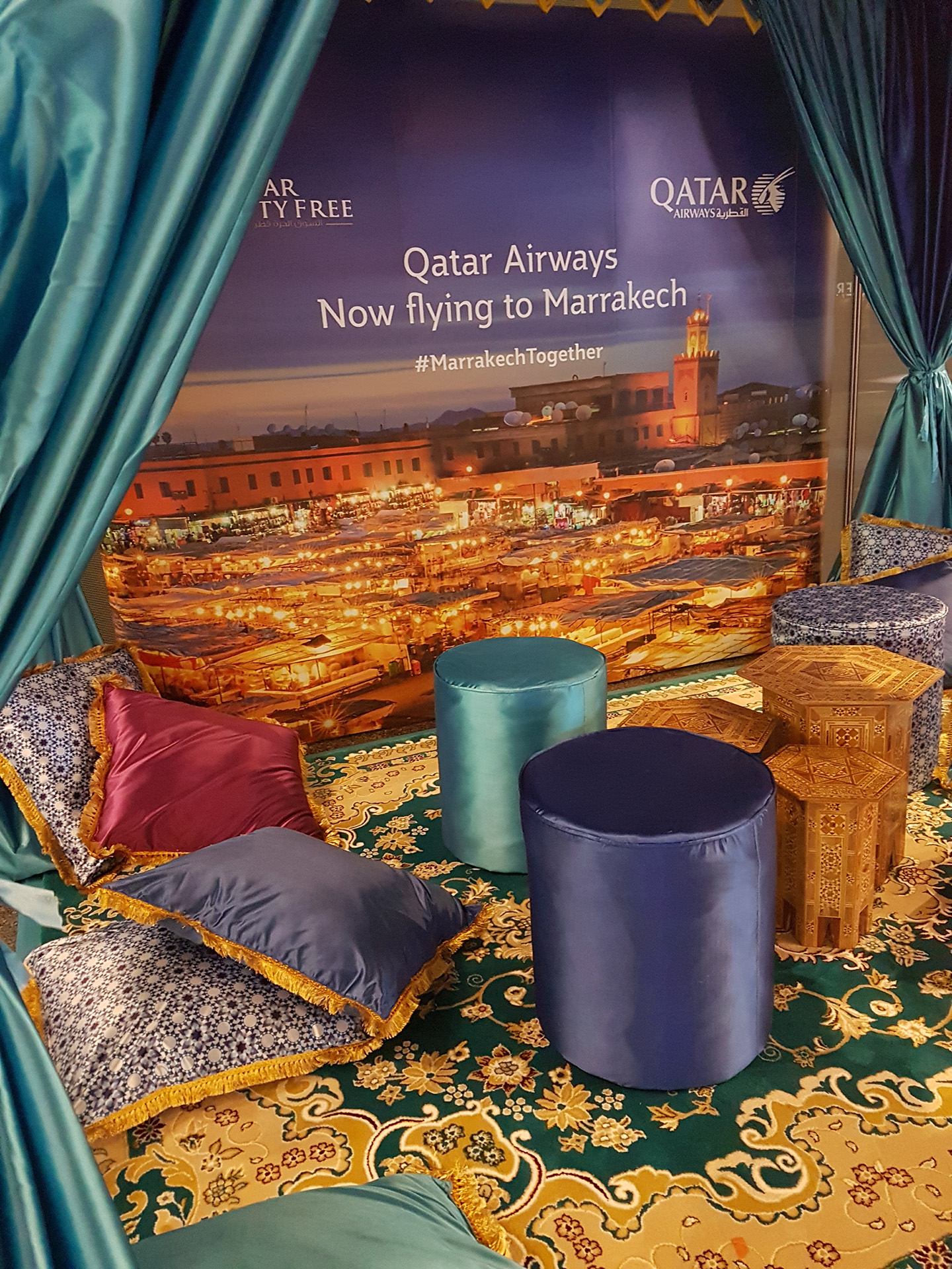 Qatar Airways Marrakech Launch Tent at Hamad International Airport made by ME VIsual