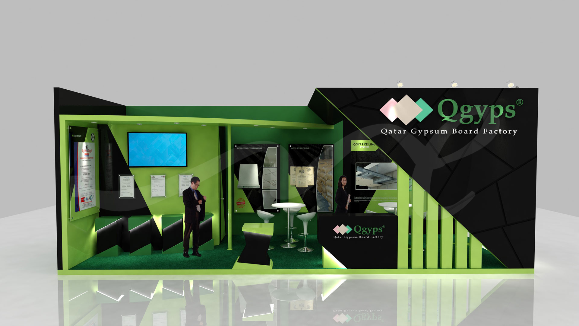 3D Design for Qatar Gypsum Board Factory stand by ME Visual